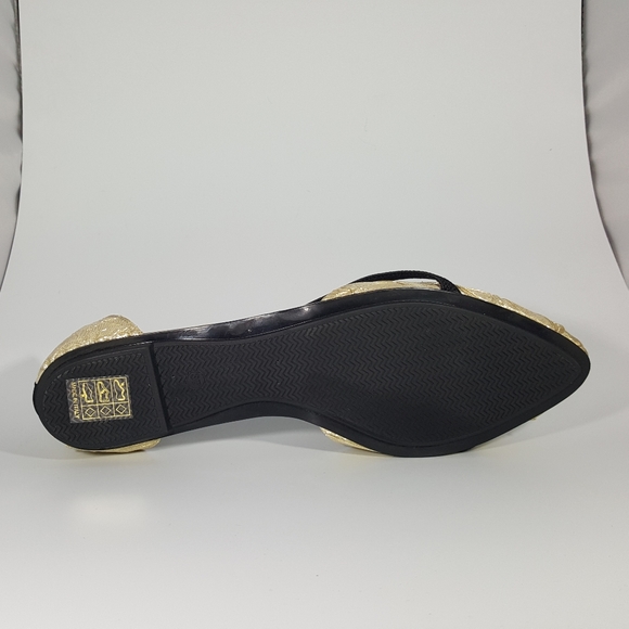 NR Rapisardi Gold Jeweled Diorsay Flat Sandal - Picture 4 of 4